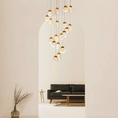 Luxury Geometric Crystal Staircase Chandelier
